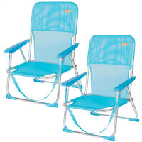 Aktive - Silla de playa plegable, posición fija, topes antivuelco, estructura aluminio, tejido textileno, asa transporte de hombro, sillas plegables, silla plegable camping, jardín - details 6