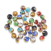 48Pcs/Lot 6mm Cristal Genuino De Vidrio Pintado Redondo Pequeño Separador Para Creación De Joyas Pulseras Collares Accesorios - details 3