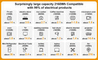 SolarPlay Q2501 2400W/2160WH estación de energía portátil, batería LiFePO4 , 12 puertos de salida, carga completa en 1.5 horas, 4 métodos de carga, 2xAC, 2xDC, 1xXT60, 1xCar Ignition, 6xUSB - details 4