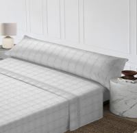 Juego de Sábanas Verano 3 Piezas - Microfibra Ultra Suave con Rayas Blancas | Tallas 90/105/135/150/180 cm | Diseño Moderno Gris Perla | Anti-Arrugas y Transpirable - details 0