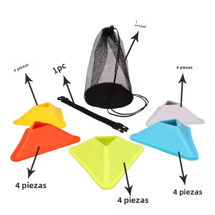 20PCS 40PCS Conos De Entrenamiento De Fútbol Triángulos Equipamiento Deportivo Portátil Para Adultos Práctica En Campo - 1