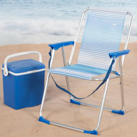 AKTIVE Silla playa plegable, Silla baja de playa, Azul rayas, 44x45x76 cm, Incorpora topes antivuelco, Asa de hombro, Soporta 110 kg, Sillas de playa, Sillas de playa bajas, Sillas de playa plegables, Sillas plegables de playa - details 1