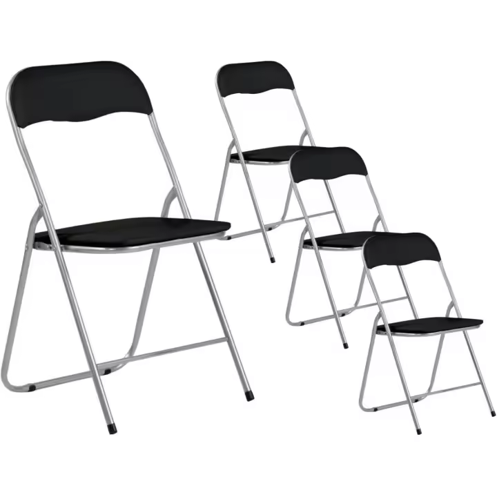 Pack 4 Sillas Plegables Acolchadas Basic 44x46x79cm - 1