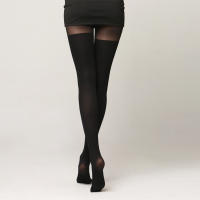 Pantimedias De Talle Alto Falso Patrón De Pierna Alta Estirables Para Mujer Calcetines Y Hosiery De Otoño Material Spandex Y Poliamida - details 0