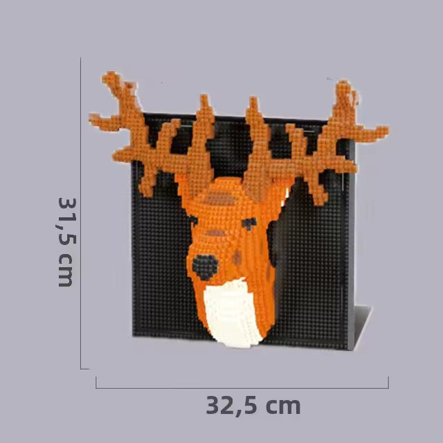 Bloques De Construcción 3D Elefante Tigre Ciervo Decoración De Murales DIY Juguete De Puzzle De Artesanía Para Niños Y Adultos - 1