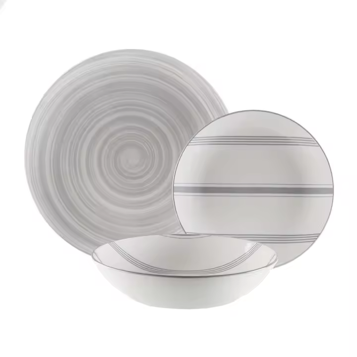 Vajilla Versa VORTEX  Gris Porcelana 18 Piezas - 1