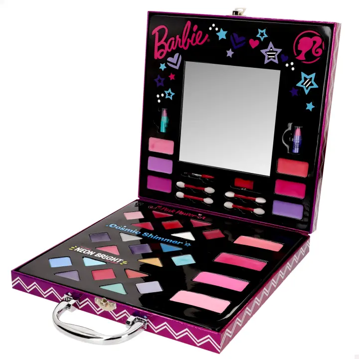 Barbie Maletín de maquillaje para niñas con espejo - 1