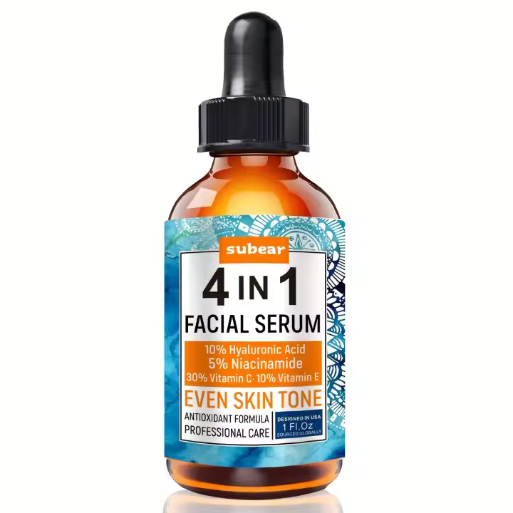 Suero facial con vitamina C, Suero facial con ácido hidrófugo, Suero facial antienvejecimiento con niacinamida, vitamina C y E, Suero hhydratant facial, 1 onza líquida, 30 ml - 1