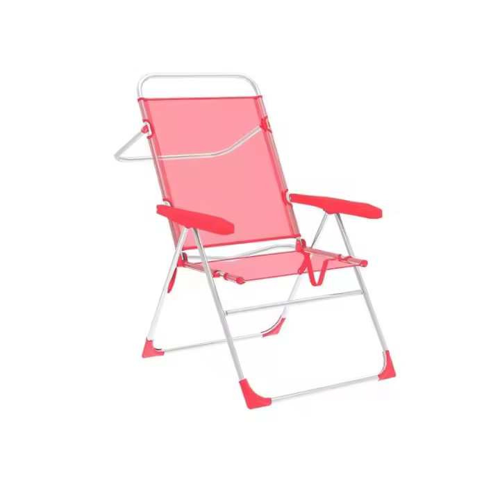 Marbueno Silla Plegable 5 Posiciones Aluminio Coral Playa y Piscina 56X61X97 cm 10359 - 1