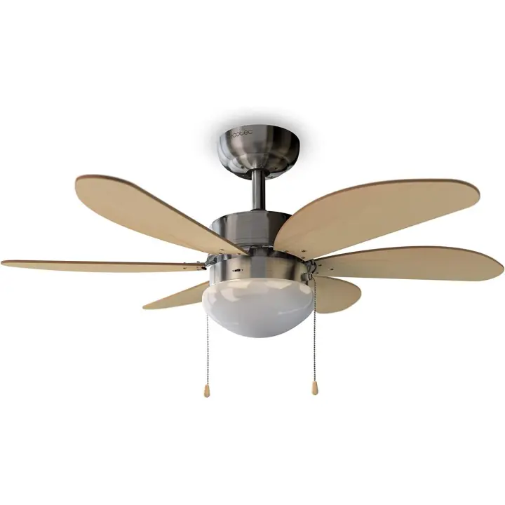 Cecotec Ventilador de Techo con Luz EnergySilence Aero 350. 50 W, Bajo consumo, 81 cm de Diámetro, 6 Aspas Reversibles, 3 Velocidades - 1