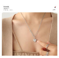 Collar de cadena con colgante de corazón Vintage para mujer, cadena de suéter de Color, joyería para mujer collar con colgante de corazón para mujer, cadena fina de acero inoxidable 316L, Color dorado, joyería para el cuello para niñas, regalos de moda - details 5