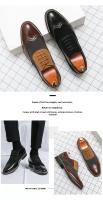 Zapatos De Negocios De Moda Para Hombre En Cuero Con Punto Y Lazo Zapatos De Boda Con Diseño De Brock Zapatos Casuales Transversales Para Adultos - details 3