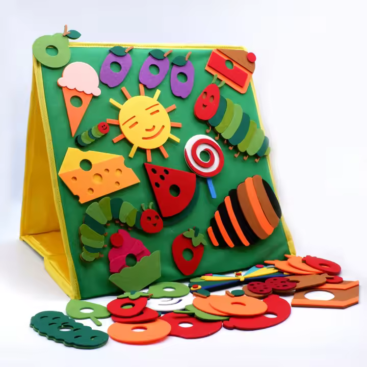 Juguete De Educación Montessori Para Niños Pequeños Caterpillar De Peluche Tablero De Historias Actividad De Preescolar Conocimiento Alimenticio Juguete De Educación Temprana - 1
