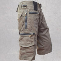 Shorts Tácticos Para Hombre Verano Casual Cargo Multibolsillos Cintura Elástica Pantalones De Trabajo Senderismo - details 3