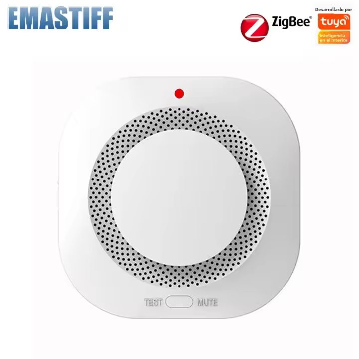 Detector De Fuma Zigbee Tuya Seguridad En La Casa Y Cocina Sensor De Fuma Con Alarma Sonora Previene Incendios Compatible Con Hub Zigbee Y APP Smart Life - 1
