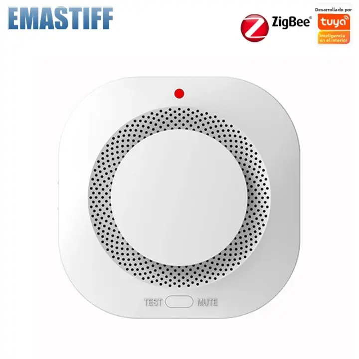 Detector De Fuma Zigbee Tuya Seguridad En La Casa Y Cocina Sensor De Fuma Con Alarma Sonora Previene Incendios Compatible Con Hub Zigbee Y APP Smart Life - 1