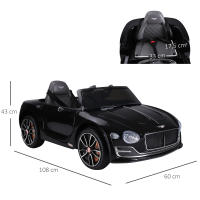 HOMCOM Coche Eléctrico para Niños 2 Modos de Control con Música Faros Brillantes Retroceder Bentley GT Licencia +3 Años Automóvil Infantil 108x60x43 cm - details 2