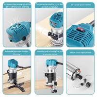 Recortadora eléctrica de madera de 2000W, fresadora de carpintería de 6 engranajes, recortadoras manuales, enrutador de bordes de madera de 40000RPM, herramientas de bricolaje para el hogar - details 7