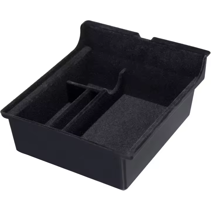 Reposabrazos para consola central Tesla Model 3/Y 2021, bandeja organizadora para gafas de sol, llaves, billetera y tarjetas de crédito, color negro - 1