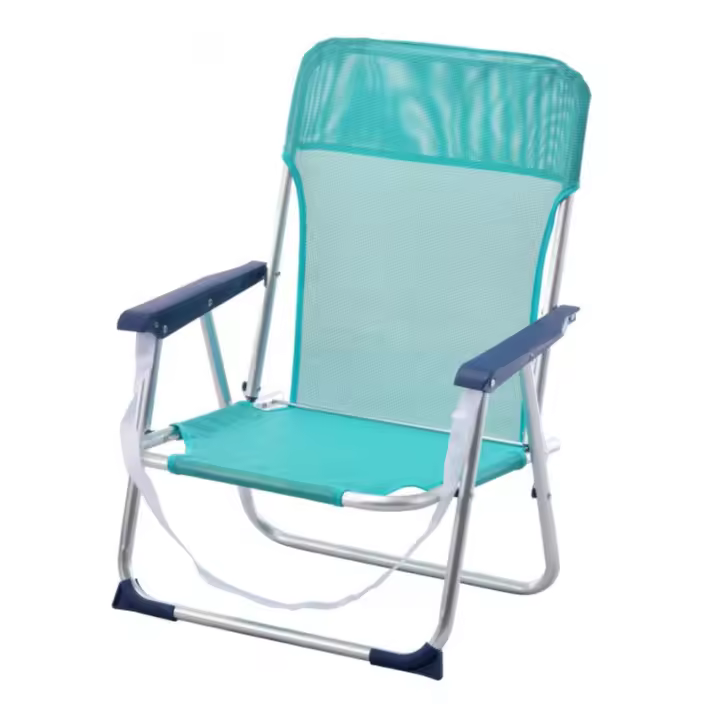 Sillas Playa fijas de Asiento Bajo de Aluminio Silla Plegable de 48x23x70cm x Unidad o x 2 unidades - 1