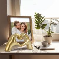 Escultura De Mano Y Corazón Dorado Para Sala De Estar Dormitorio Estilo Clásico Posmodernista Adorno Único Para Mujeres - details 12