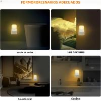 Juego De 1/2 Luces Nocturnas LED Inteligentes Mini Luz Blanca Cálida Ajustable Sensor De Luz Plug-In Para Dormitorio Baño Cocina - details 8