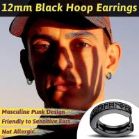 Norse Viking Runas Hoop Ganancias Para Hombres Mujeres 12mm Huggie Hoops Rww - details 0