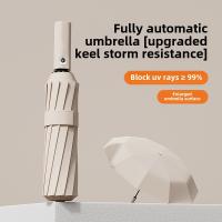 Paraguas Automático Grande Para Mujer Estudiante Con Doble Protección Solar Y De Lluvia 24 Costillas Plegable Para Forest - details 0