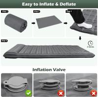 Esterilla Camping 12cm, Colchoneta Camping 2 Personas de Aire Ultraligero Inflable, Almohadilla de Dormir autonflable para Uso al Aire Libre con Almohadas incorporadas, Bomba de pie integrada - details 0