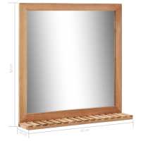 vidaXL Espejo de cuarto de baño madera maciza de nogal 60x12x62 cm - details 6