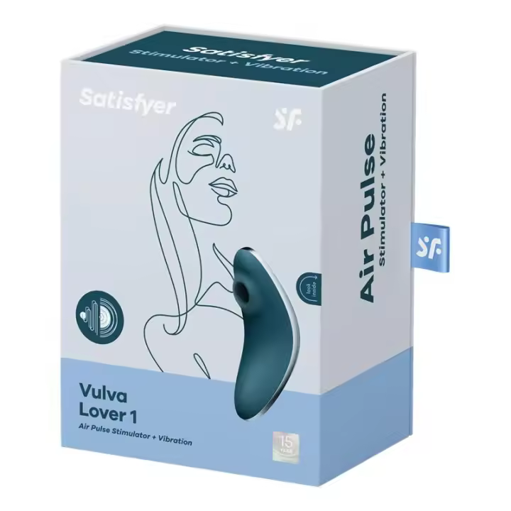 SATISFYER SUCCIONADOR DE CLÍTORIS Y VIBRACIÓN VULVA LOVER 1 COLOR AZUL JUGUETES SEXUALES - 1