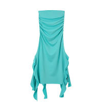 Vestido Asimétrico De Hombro Solo Para Mujer Primavera/Verano Moda Europea Y Americana Slim Fit Cintura Ajustada Irregular - details 8