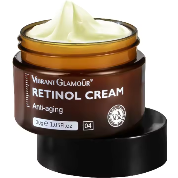 Crema facial antiedad con retinol VibrantGlamour, crema hidratante, reafirmante y revitalizante con retinol antiarrugas, kit antiedad Miracle Retinol, suero facial con retinol (1 crema) - 1