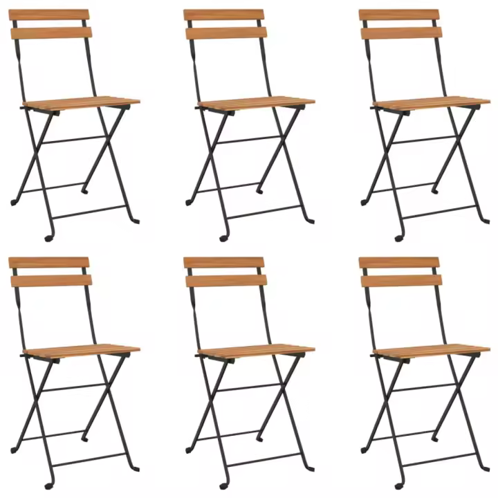 Sillas cafetería de 6 UDS Maple y Madera Gruesa de Teca - 1