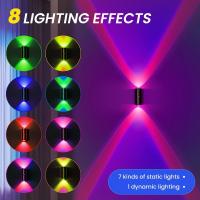 2Pcs Luz Nocturna LED Sensor De Movimiento Recargable USB Con Montaje Magnético Luz De Pared Para Interior 15 Colores RGB Iluminación Para Escaleras - details 1