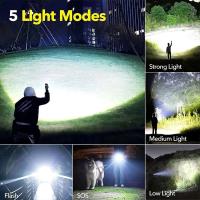 Linterna Táctica Recargable Super Potente LED XHP120 Con Batería 18650 Integrada Lámpara De Camping Luz Torcha De Alta Potencia - details 1