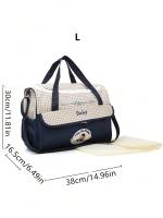 Bolso De Hombro Unisex Grande Y Ligero Con Estampado De Oso De Peluche Impermeable Para Mamá Bolsa Portátil Con Cierre De Cremallera Para Diaper - details 6