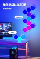 Lámpara De Pared Hexagonal Inteligente RGB Luz Nocturna Cambiante Para Ambiente DIY Forma Música Rítmica Control APP Para Game Room Dormitorio - details 9