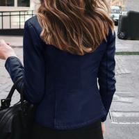 Chaqueta De Cuero Sintético Para Mujer Corte Clásico Moto Biker Zipper Estilo Basic Otoño Primavera Outerwear - details 17