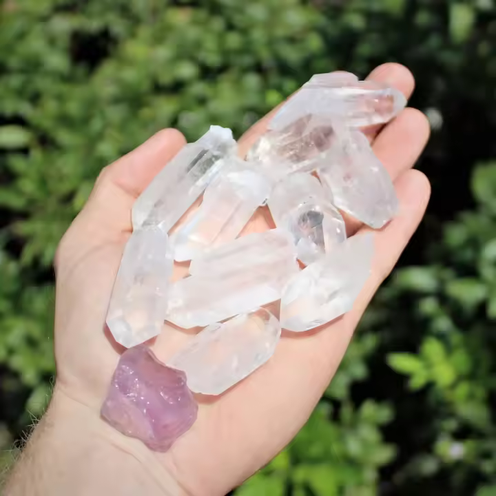 Lote De Cristales De Cuarzo Puros En Bruto Puntos De Cristal De Cuarzo Transparente Para Hechicería Y Terapia De Cristal De Cuarzo - 1