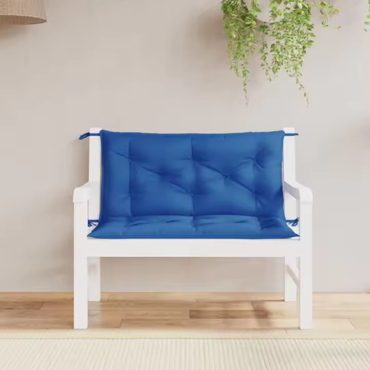 vidaXL Cojines de banco jardín 2 uds tela Oxford azul real 100x50x7 cm - 1