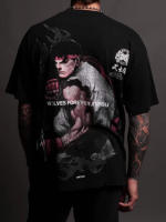 Camiseta De Hombre Con Cabeza De Lobo Y Estilo Hip Hop Para Deportes Y Fitness Camiseta Casual Corta Para Running Y Amantes Unisex - details 3