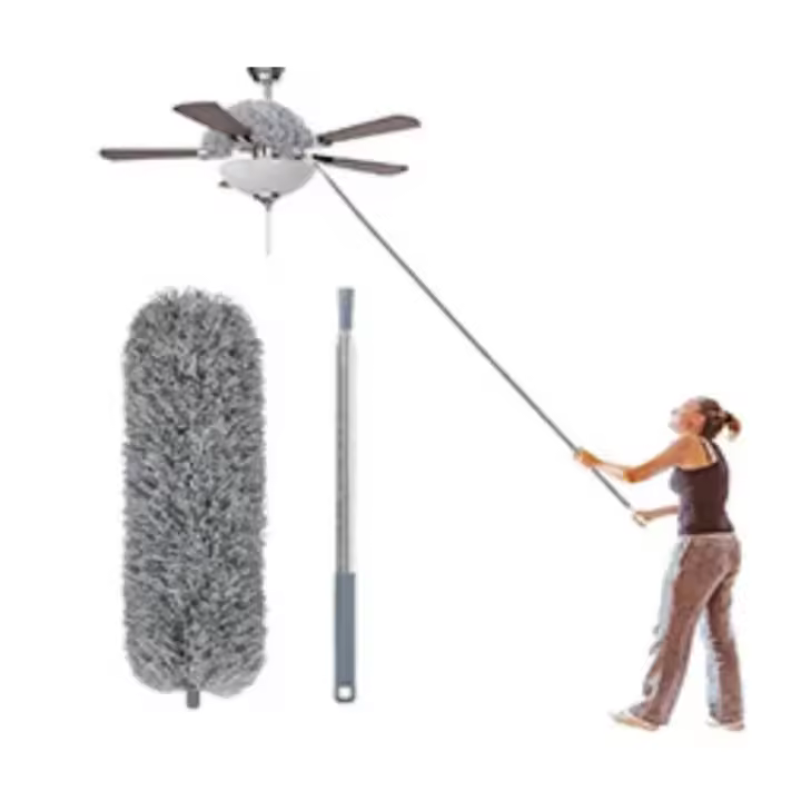 Palo Telescopio De 2.8m Para Aspirar Polvo Artificio Bendible Cepillo De Limpieza Para El Hogar Microfibra No Eléctrico - 1