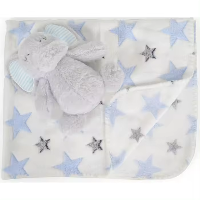 Cobertor de bebé com brinquedo Cangaroo Elephant blue - 1