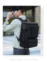 Mochila multifuncional, bolso de hombro para hombre, bolso de cuero para computadora portátil, bolso escolar para estudiantes, estilo universitario, color negro - details 19