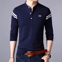 Camisa Polo De Manga Larga Para Hombre Moda Verano Algodón Transpirable Cuello Erguido Cómoda Estilo Coreano Casual Contraste De Colores - details 4