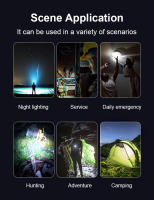 Linterna LED Recargable 9000LM Luz Blanca Láser Super Brillante 2000m Luz De Camping Torcha Potente Impermeable Para Aventura Al Aire Libre - details 18