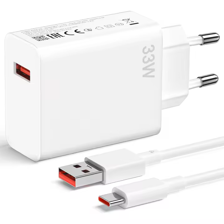 Cargador Rápido 33W Turbo para Xiaomi POCO X3 Pro/POCO F3/POCO M4 Pro/POCO M5s/Mi Pad 5/Redmi Note 12 Adaptador de Carga USB Tipo-C Compatible con Smartphones Fabricado en China - 1