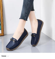 Zapatillas Casuales Para Mujer 2024 Talla Grande Zapatos Planos Slip-on Mocasines De Cuero Genuino Barco Zapatos Casuales De Primavera/Otoño - details 13