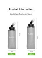 Botella De Agua MAP BROTHER S005 Suave De TPU 250ml 420ml 500ml Para Correr Con Funda Cinturón Chaleco Y Hielo Compatible Con Pack De Hidratación - details 10